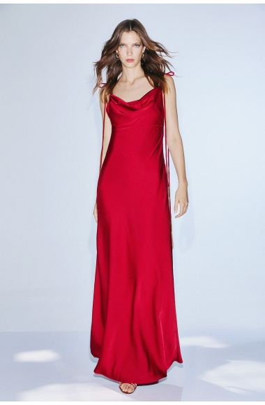 Twins Fantasy dark red maxi dress