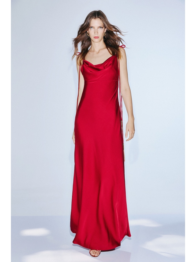 Twins Fantasy dark red maxi dress