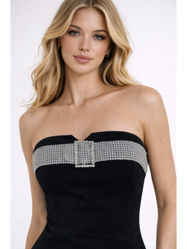 Fayazi black strapless top