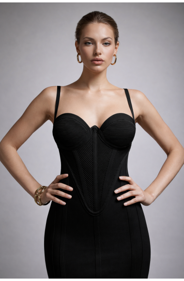 Twins Fantasy black bodycon dress