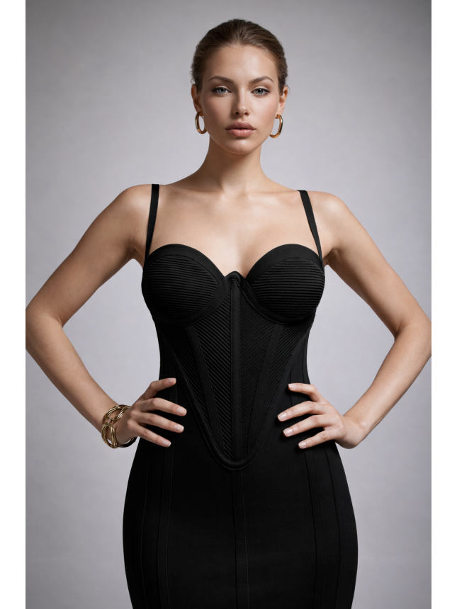 Twins Fantasy black bodycon dress