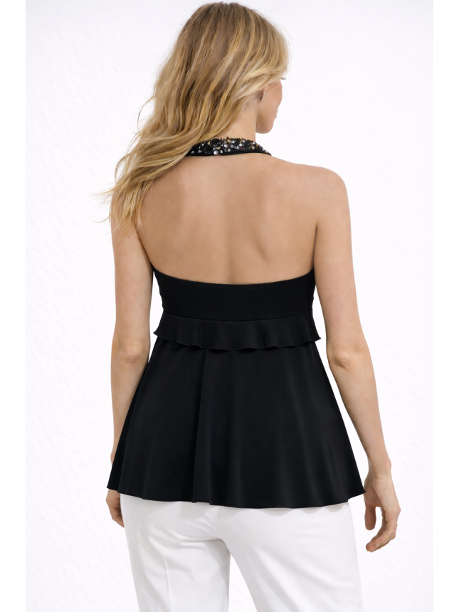 Mooire black halter top 