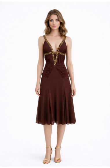 Julien Macdonald brown midi dress