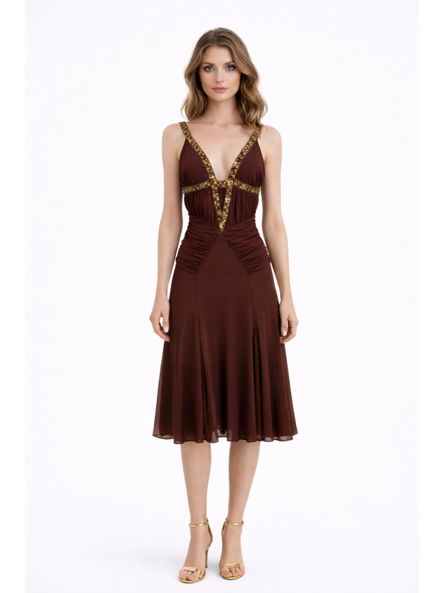 Julien Macdonald brown midi dress