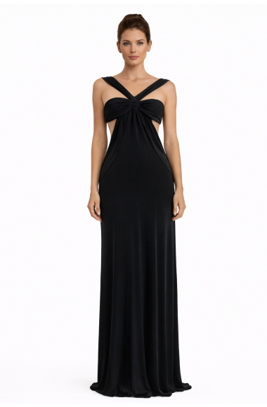 Julien Macdonald black gown with cutouts