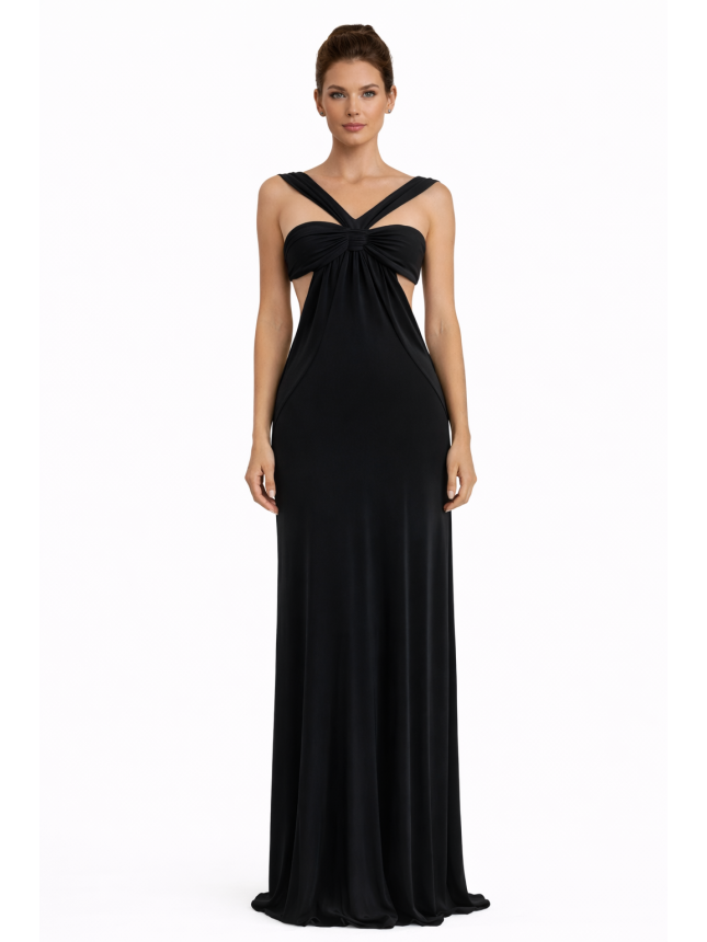 Julien Macdonald black gown with cutouts