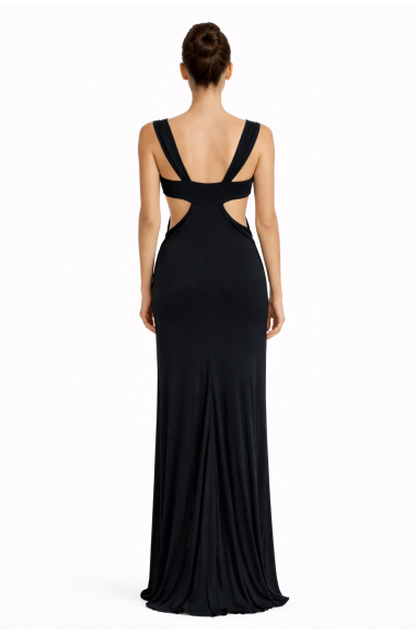 Julien Macdonald black gown with cutouts