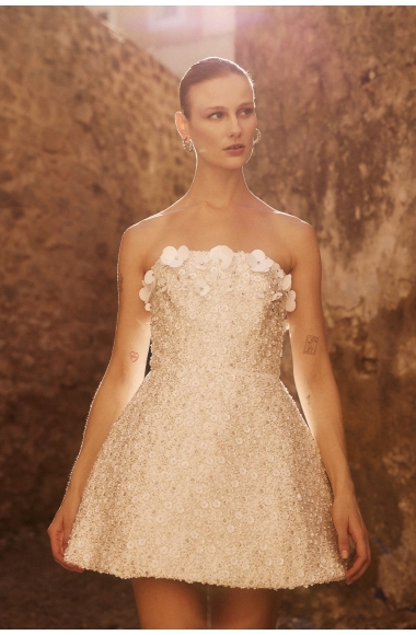 Allure Evenings white strapless mini dress