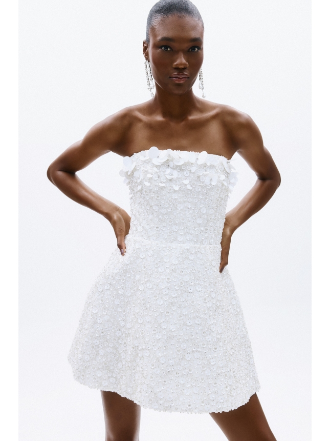 Allure Evenings white strapless mini dress