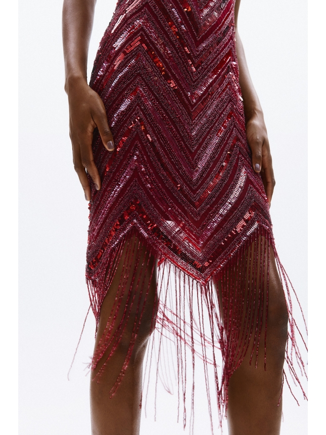 Allure Evenings red embellished dress