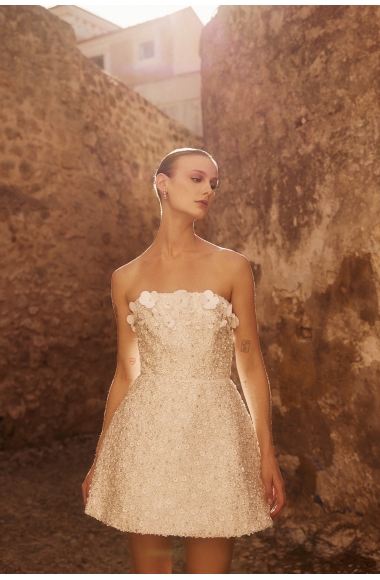 Allure Evenings white strapless mini dress