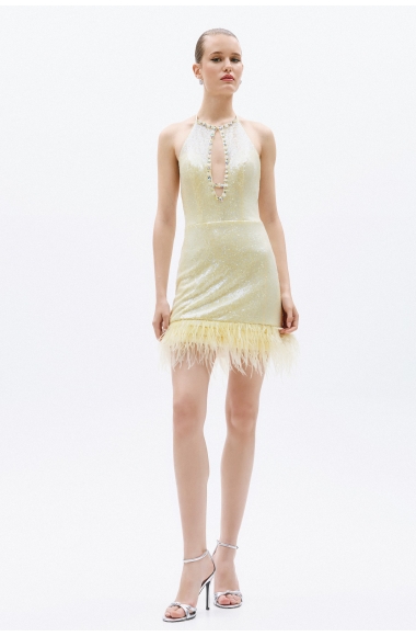 Allure Evening mini yellow dress