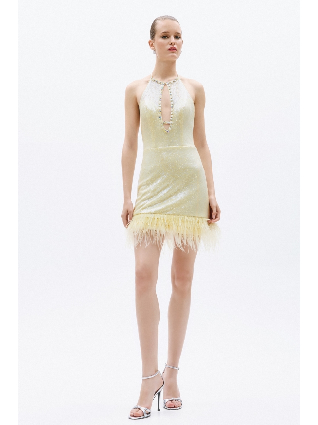 Allure Evening mini yellow dress