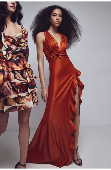 Allure Evenings maxi dress with open back