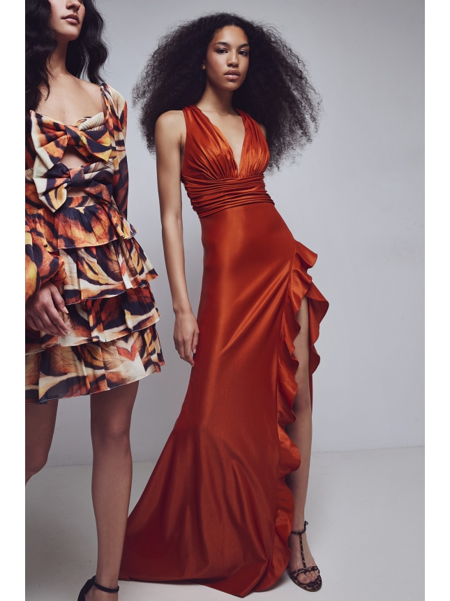 Allure Evenings maxi dress with open back