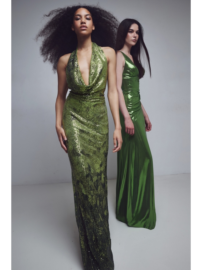 Allure Evenings green sequins dress