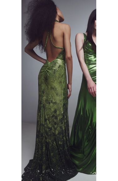 Allure Evenings green sequins dress