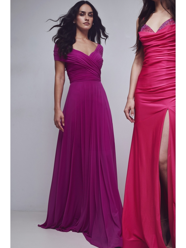 Allure Evenings magenta tulle dress