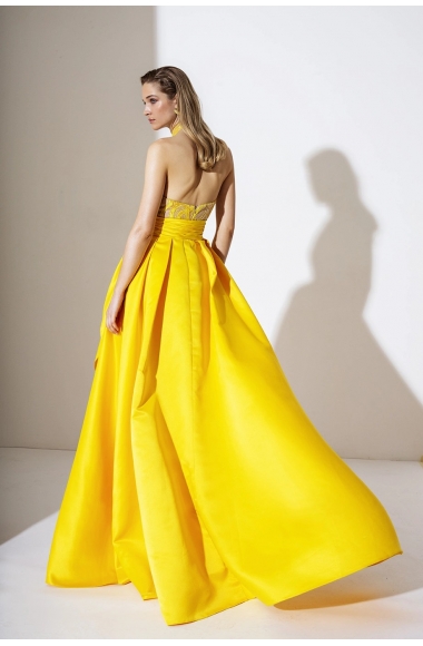 Allure Evening Mini-to-Maxi Gown with Detachable Train
