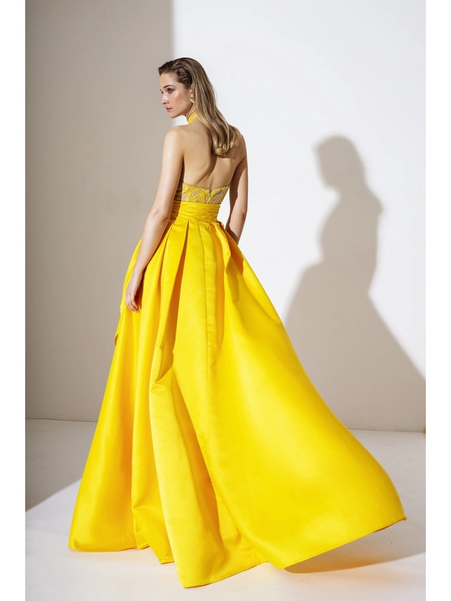 Allure Evening Mini-to-Maxi Gown with Detachable Train