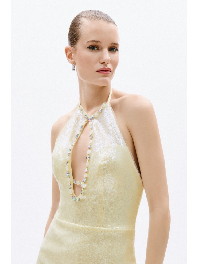 Allure Evening mini yellow dress