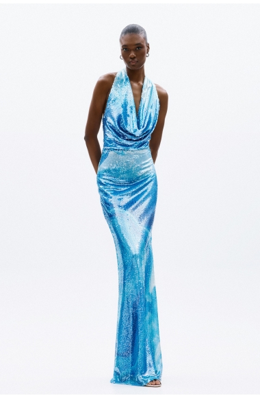 Allure Evening maxi dress with sequins
