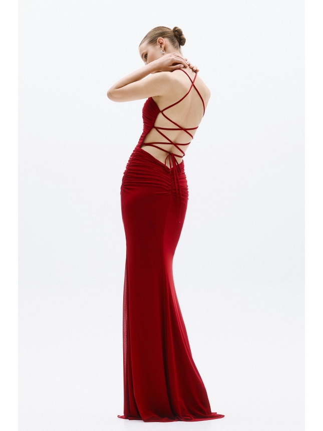 Allure Evenings burgundy maxi dress