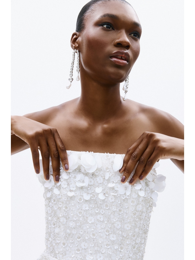 Allure Evenings white strapless mini dress