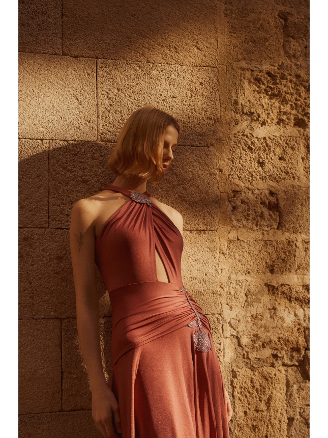 Allure Evening maxi dress with rose