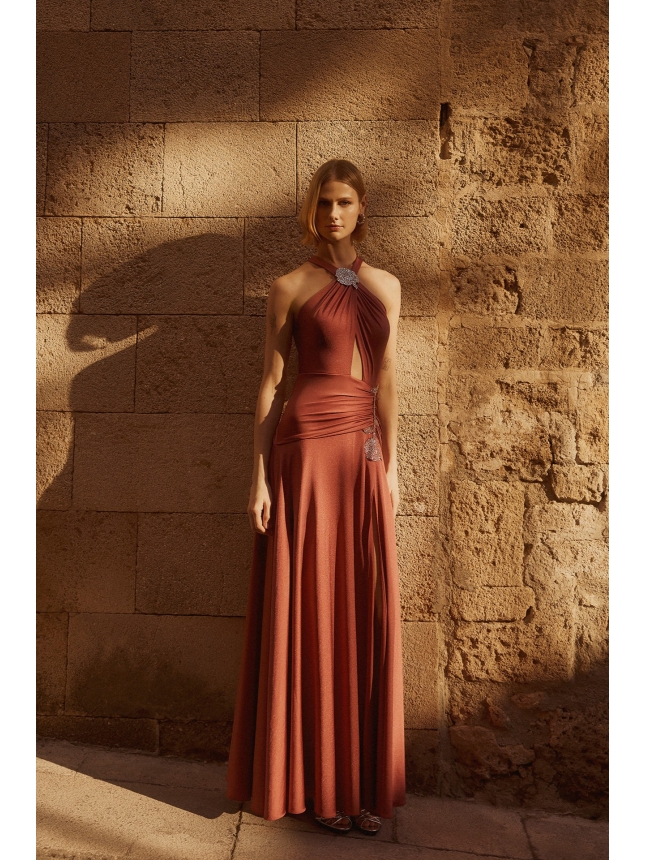 Allure Evening maxi dress with rose