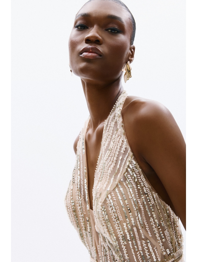 Allure Evening maxi dress with slit