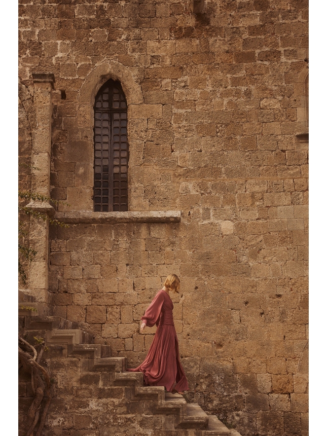 Allure Evening Terracotta-Rose maxi dress