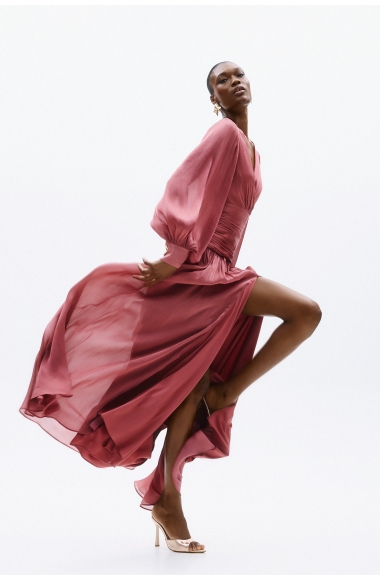 Allure Evening Terracotta-Rose maxi dress