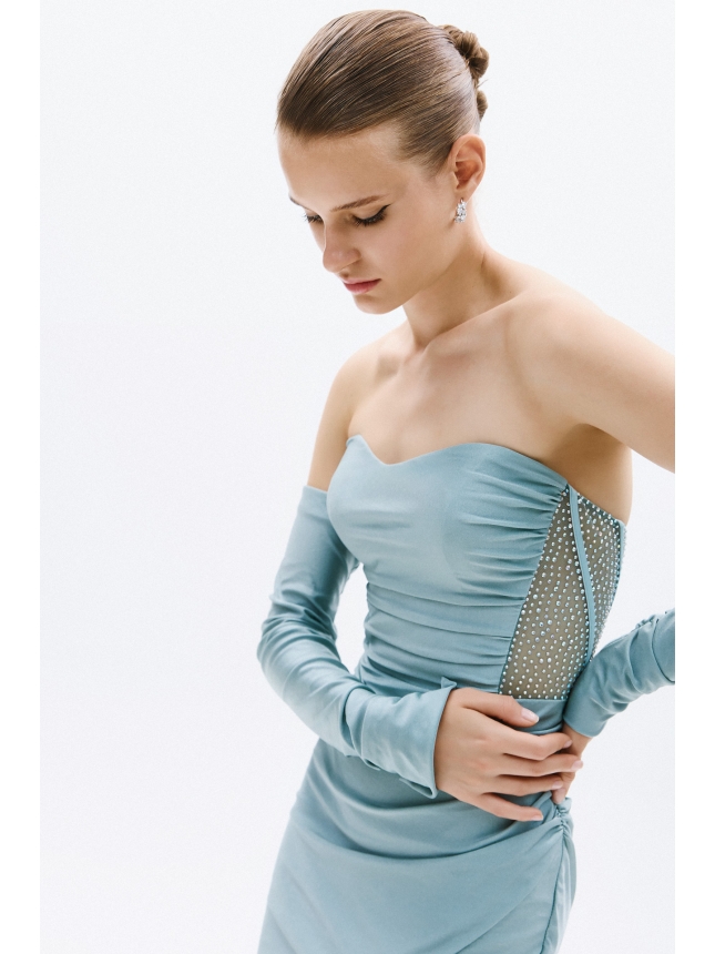 Allure Evenings teal maxi dress