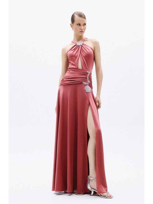 Allure Evening maxi dress with rose