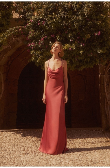 Allure Evening Rose-terracotta maxi dress