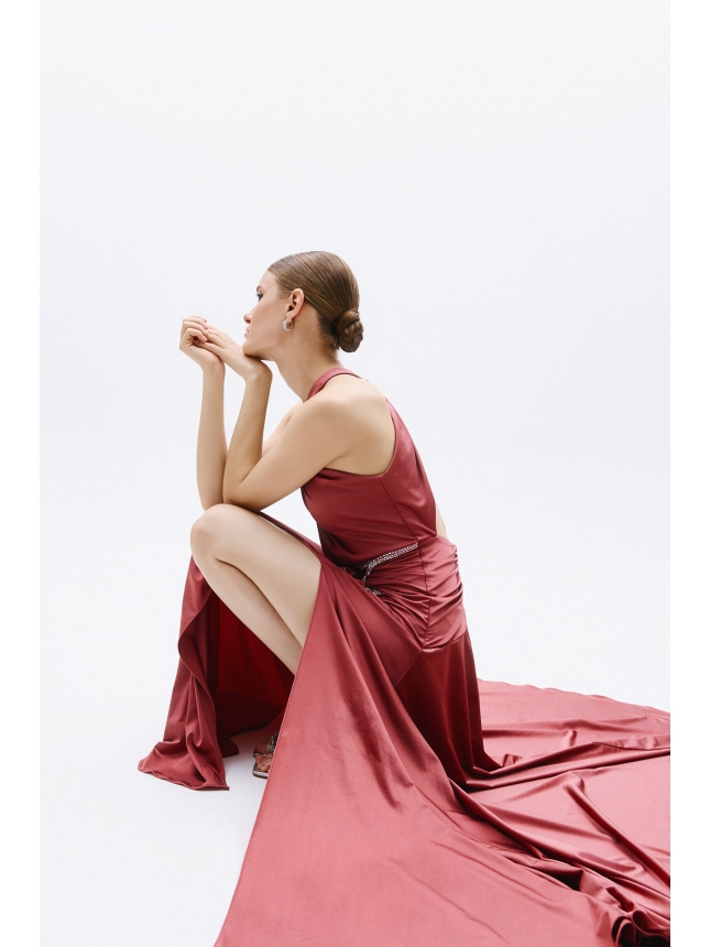 Allure Evening maxi dress with rose