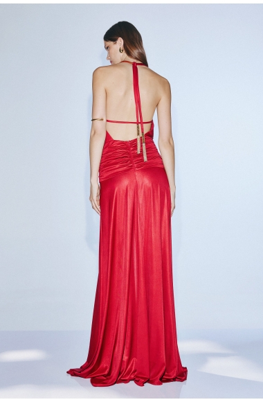 Twins Fantasy red dress with open back