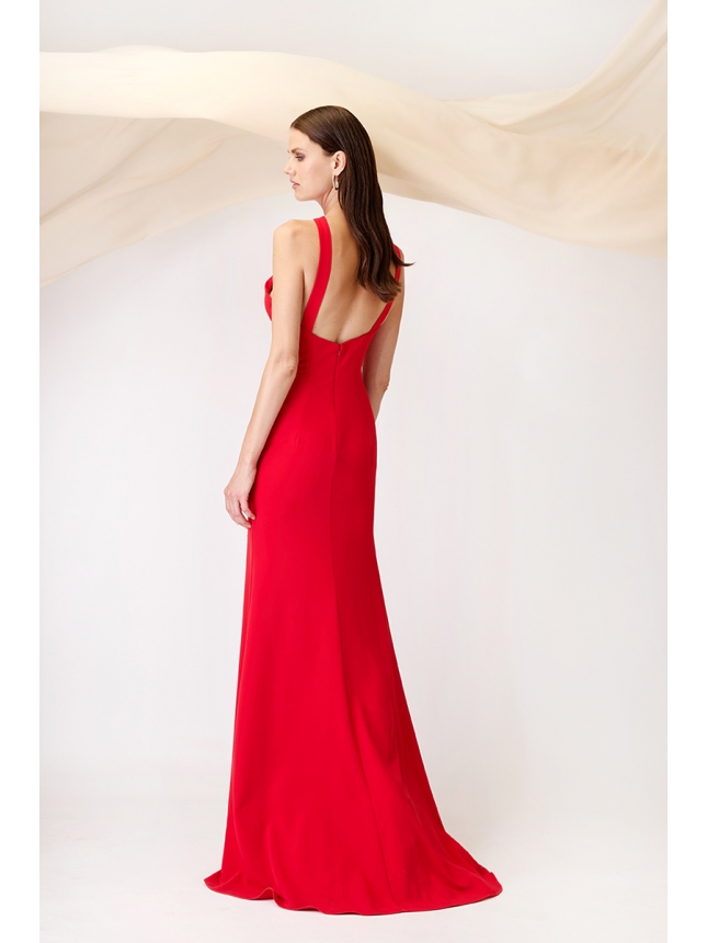 Maestri Haute Couture red dress with cut-outs