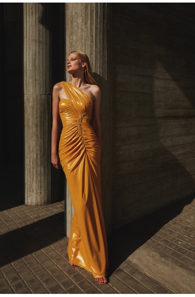 Maestri Haute Couture one shoulder dress 