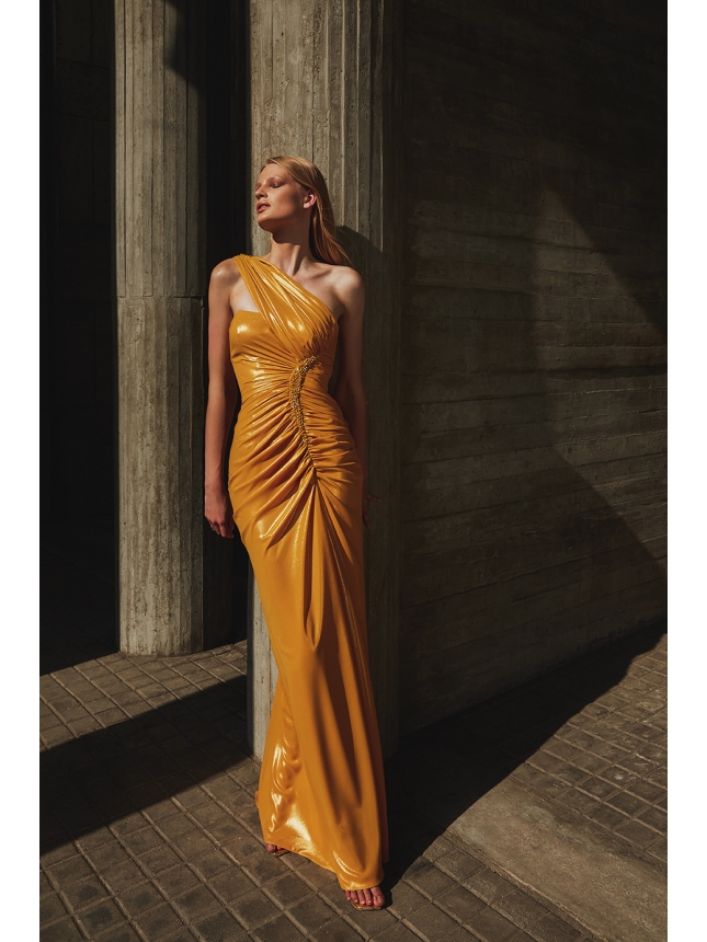 Maestri Haute Couture one shoulder dress 