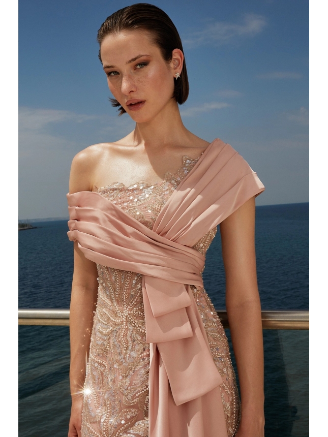 Maestri Haute Couture blush pink dress 