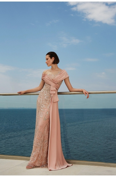 Maestri Haute Couture blush pink dress 