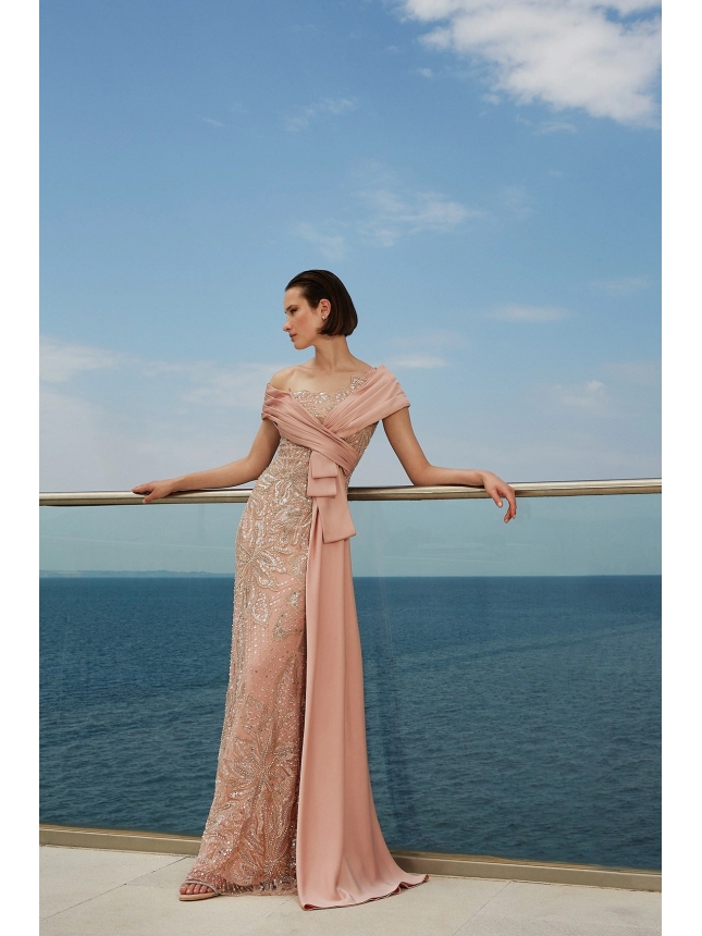 Maestri Haute Couture blush pink dress 