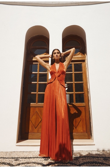 Maestri Haute Couture burnt orange gown