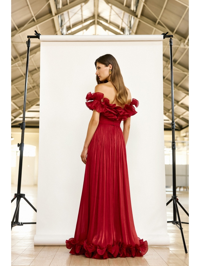 Maestri Haute Couture cherry red gown