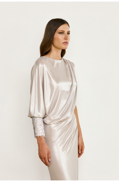 Maestri Haute Couture silver dress