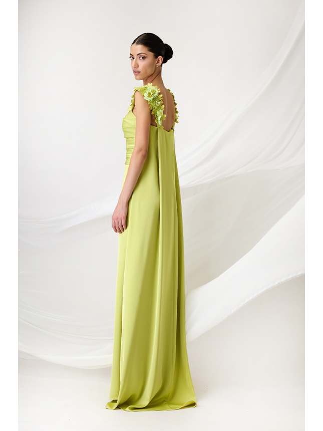 Maetsri Haute Couture lime dress