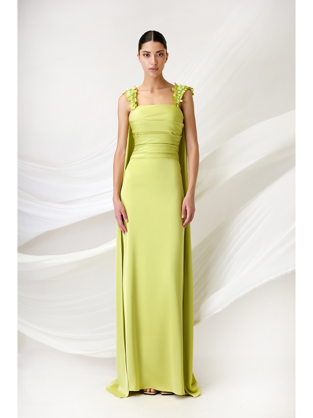 Maetsri Haute Couture lime dress