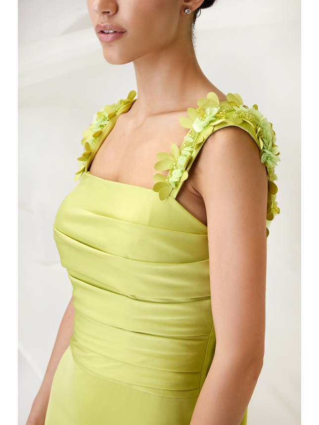 Maetsri Haute Couture lime dress